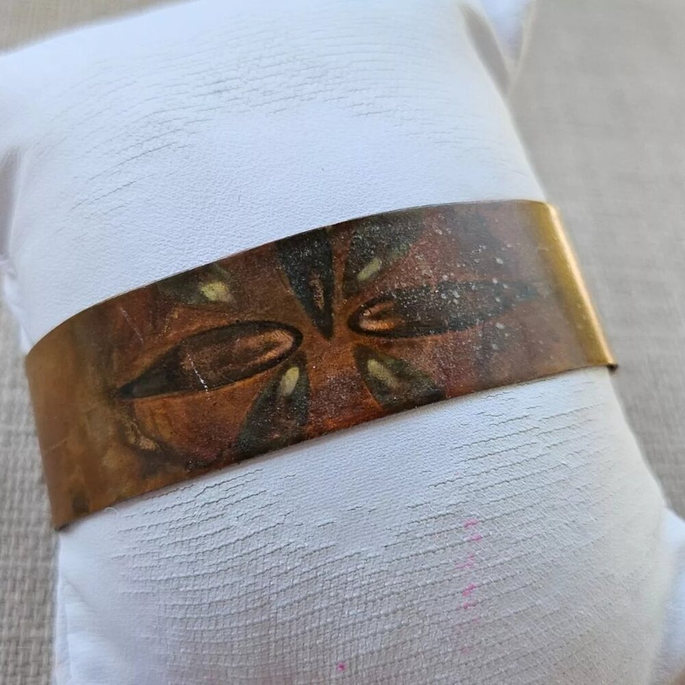 Women Bracelet Bronze Tone Cuff Wrist Band Wide Bracelet Fashion Jewelry Unbrand